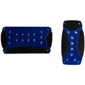 Resim Xuweiwei 2.5mm Kalınlık Kaymaz Oksitlenmiş Havacılık Alüminyum Pedallar - Blue Black Carbon Pattern Patch 