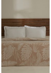 Resim Karaca Home Leafy Sea Müslin Çift Kişilik Tek Pike Bej Bej 