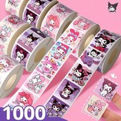 Resim 500 adet Sanrio Karakter Sticker Rulo - Sevimli Yuvarlak Kağıt Stickerlar, for hello kitty, for My Melody, for Kuromi ve Daha Fazlası İçin - DIY El Sanatları, Ödüller ve Dekorasyonlar İçin Mükemmel, Sanrio Stickerlar 