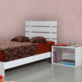Resim Huga Ahşap Karyola, Beyaz, Ölçü Seçenekleri 