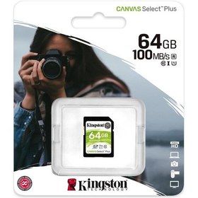 Resim Kingston SDS2-64GB 64 GB SDXC Canvas Select Plus 100R C10 UHS-I U1 V10 Hafıza Kartı 