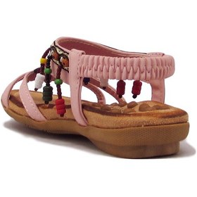 Resim GUJA BLG22Y154 PEMBE KIZ ÇOCUK ARKADAN LASTİKLİ BONCUKLU SANDALET Pembe 
