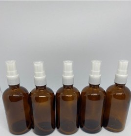 Resim 5 Adet 100Ml. Sprey Başlıklı Bal Renkli Cam Şişe 