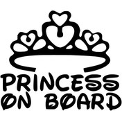 Resim Genel Markalar Princess on Board - Araç, Oto, Laptop, Duvar Uyumlu Sticker 30*24 Cm 