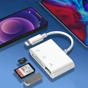 Resim 1 adet 3'ü 1 arada USB OTG Adaptör Kart Okuyucu, Yüksek Hızlı Veri Aktarımı, Erkekten Dişiye Bağlayıcı Mobil Telefonlar, Kameralar, Bilgisayarlar için - Parlak ABS, Pil Gerektirmez, Dijital Veri Aktarımı | Modern Estetik | Dayanıklı Bağlayıcı, Telefon Adaptörü 