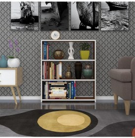 Resim Kenzlife Kitaplık Süper Ga 090 80 19 Cvz 3 Katlı Tek Bölme Ofis Mutfak Banyo Dolabı Arkalıksız 