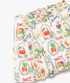 Resim Koton Pileli Meyve Desenli Fiyonklu Pamuklu Etek Ekru Desenli 5skg70104aw Ekru Desenli 