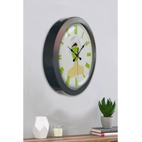 Resim Bahat Salon Ofis Duvar Saati Gri Metal Çerçeve 36 cm 