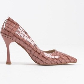 Resim Harper Kadın Somon Kroko Rugan Stiletto Somon 