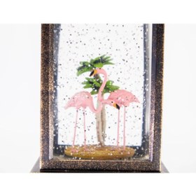 Resim Flamingolar Işıklı Ve Müzikli Kar Küresi 