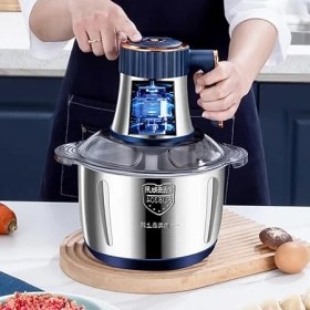 Resim CetKing Doğrayıcı - Paslanmaz Çelik Et Işleme Makinesi - 5 Litre Multifonksiyonel Tahıl Öğütücü Buz Parçalayıcı Fındık Ezmesi Sosis Hazırlama 