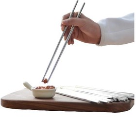 Resim Adil Baba 1 Çift Paslanmaz Metal Chopstick Çin Çubuğu 