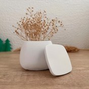 Resim Kare Büyük Karın Mum Kupa Silikon Kalıp DIY Çimento Sıva Kokulu Mum Kaplama Dekoratif Reçine Depolama Kavanoz Kalıp. 