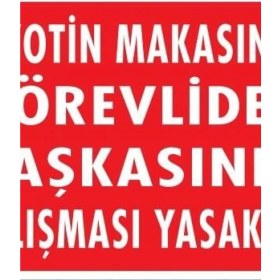 Resim Ennalbur Giyotin Makasında Görevliden Başkasının Çalışması Yasaktır Uyarı Levhası 25x35 KOD:249 