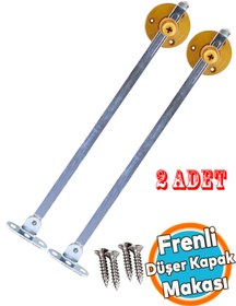 Resim NZB Düşer Kapak Makası Frenli Dolap Çekmece Metal 25 Cm Sessiz Açma Kapama Amortisör Piston Bar 2 Adet 