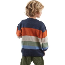 Resim Denokids Hayvanlar Erkek Çocuk Kazak Lacivert Bisiklet Yaka Günlük Stil 