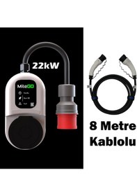 Resim Milego 22kw Şarj İstasyonu 8 Metre Kablolu Set Mobil Taşınabilir Elektrikli Araç Şarj Ünitesi 22 Kw 
