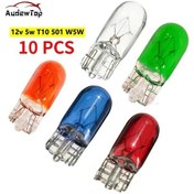 Resim Amber-10 Adet 501 W5w Xenon T10 Cam 12v 5w W2.1x9.5d Tek Filament Çoklu Renk Araba Ampul Lamba Menekşe Amber Mavi Şeffa 