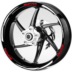 Resim Kırmızı-Sym-Yazılı-3-Parçalı-Reflektif -Beyaz-Jant-Şeridi 