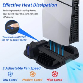 Resim Ps5 Slim Multi Fonksiyonlu Fanlı Şarj Stand 