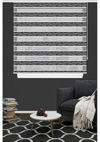 Resim Jakarlı Nove 04 Zebra Stor Perde Siyah Gümüş Simli 4050 Mutfak Çocuk Odası Yatak Odası Salon Perdesi Siyah Gümüş 