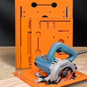 Resim 1 Adet Evrensel Kesme Makinesi Taban Plakası Kiti 28 x 20cm Ağaç İşleme Dairesel Testere Alt Tablası 5mm Kalınlık - Lazer Ölçekli ve Ayarlanabilir Konumlandırma Kılavuzu ile - Ağaç İşleme Yardımcı Aracı 