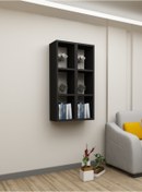 Resim Dekormer Design Kitaplık Siyah Duvar Rafı Ikili Takım 