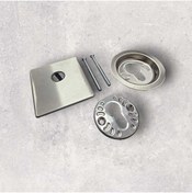 Resim BY DORA DİZAYN Çelik Kapı Kare Lüx Siyah Rozet Tas (Barel Rozeti) 