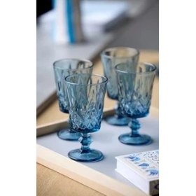 Resim Storemax Glas Sorrento Şarap Kadehi 29 cl 4 Adet Mavi 