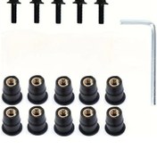Resim Tongdashop 10 Adet M5x16mm Siyah Lastik Perçin Somunu Motosiklet Rüzgarlığı Uyumlu 