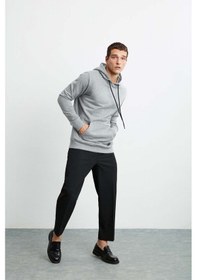 Resim Grimelange Jorge Erkek Yumuşacık Kapüşonlu Organik Pamuk Kanguru Cepli Regular Grimelanj Sweatshirt 