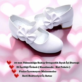 Resim Beebron Ortopedik Topuklu Abiye Kız Çocuk Ayakkabı ABIAYK2401 Soft Series Beyaz 36 