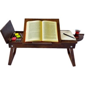 Resim Laptop Sehpası Kitap Standı - Çalışma Masası - Çizim Masası - Yem Ceviz 