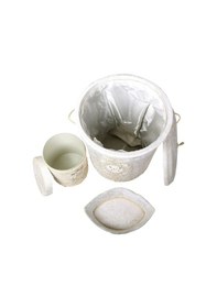 Resim Lisa Krem 3'lü Çeyizlik Banyo Kirli Çamaşır Sepeti Seti Krem 