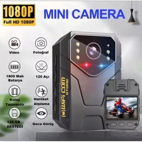 Resim urfakent bilişim ve medya danışmanlık Wifi Li Gece Görüşlü Ekranlı Yaka Kamerası 