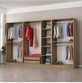 Resim Minar Kale 7 Bölmeli 2 Ç Giyinme Dolabı Dore 190cm Ceviz 