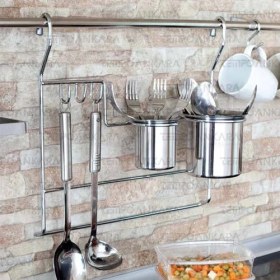 Resim Çağdaş Paslanmaz Kepçelik ve Kaşıklık 40 cm Genişlik 