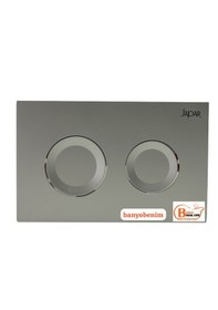 Resim Japar Gömme Rezervuar Set Mat Krom Buton + Bymet Krom Valf Beyaz - Mat Krom 