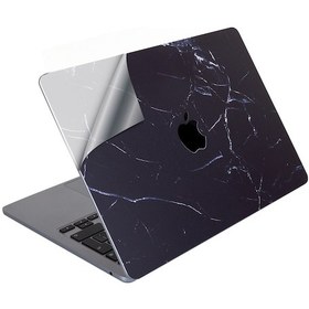 Resim Apple Uyumlu Macbook Air M1 Kılıf Marble14 Kaplama Yapıştırma Sticker Laptop Koruyucu A2337 İle Siyah 