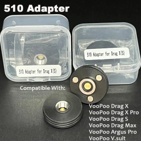 Resim Mingjin Shop 1 Siyah 510 Adaptör Drag S Drag x Pro Voopoo Drag ile Uyumlu Plastik Manyetik Konnektör S Drag x Drag Max Argus Pro V.suit (Yurt Dışından) 