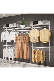 Resim AFE DEKOR Askılık Sistemi, Giyinme Odası Raf-askılık Sistemi , Raf Sistemi ,mağaza Raf Sistemi 275x200 Cm 