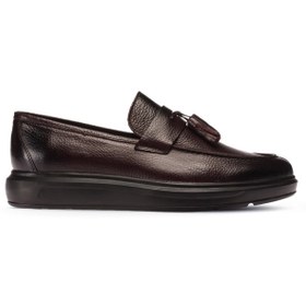 Resim Deery Hakiki Deri Bordo Comfort Erkek Loafer Bordo (539805734) 