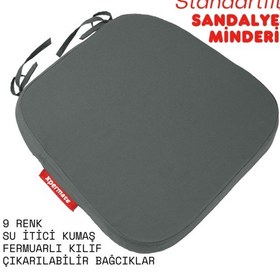 Resim XPERMATE Standartfit Oval Sandalye Minderi 42x42x5 Antrasit 