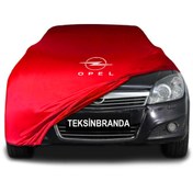 Resim ULTRASHOP Opel Atsra H Twintop (2006 - 2010) Kırmızı Kumaş Araba Branda Logolu Branda Penye Oto Branda 