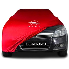 Resim ULTRASHOP Opel Atsra H Twintop (2006 - 2010) Kırmızı Kumaş Araba Branda Logolu Branda Penye Oto Branda 