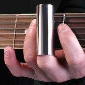 Resim Elektrik ve Akustik Gitarlar için 1 Parça Paslanmaz Çelik Gitar Kaydı, Cam Gitar Parmak Telleri, Şeffaf Slider Seti 
