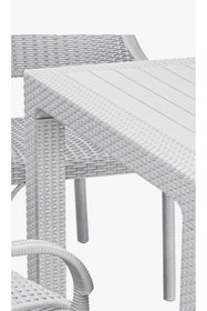 Resim Yonga Tekstil Rattan Camsız 80X140 Plastik Balkon Bahçe ve Teras Masası Dış Mekan 