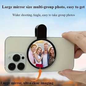 Resim Akıllı Telefon Arka Kendi Kendine Ayna için Mobil Telefon Arka Kamera - Pil Gerekmez, Kablosuz Elektronik Aksesuar, Büyük Ayna Süper Geniş Açılı, Ultra Net Görüntüleme, Kolay Grup Fotoğrafları 