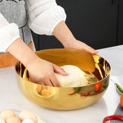 Resim 1 Adet Altın Renkli Kalın Derin Hamur Karıştırma Kasesi, Ev Tipi Pişirme Mutfak Kabı 