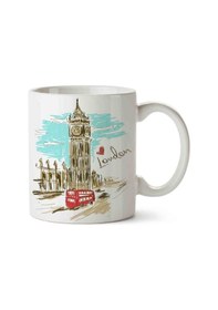 Resim Big Ben Paris Clock Tower Porselen Kupa Bardak Beyaz 
